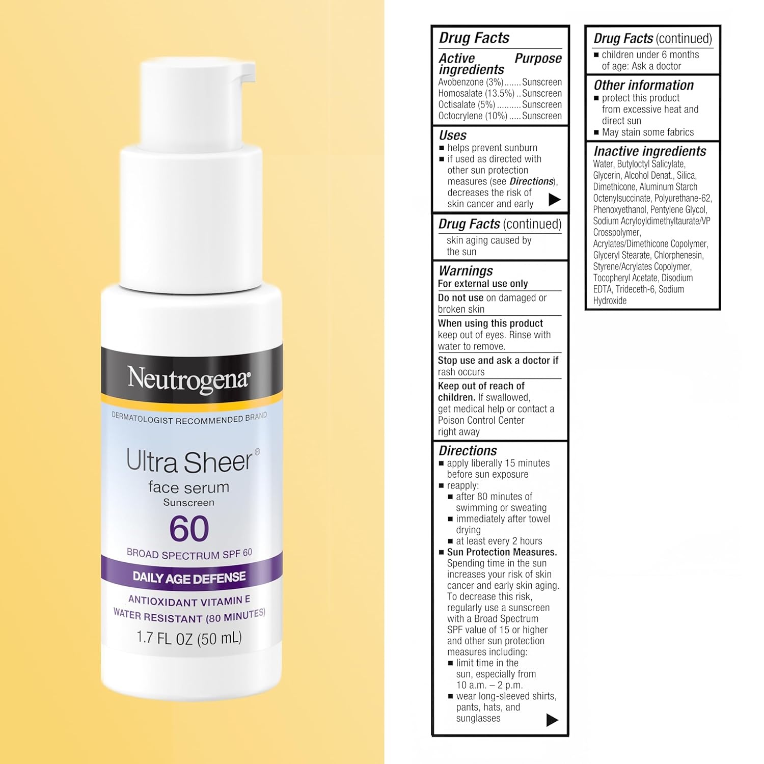 image:imageNeutrogena Ultra Sheer Face Sunscreen with Vitamin E and SPF 60 Sunscreen for Face with Broad Spectrum UvaUvb Protection FragranceFree OxybenzoneFree WaterResistant 80 minutes 503 mL17 Fl Oz Pack of 1
