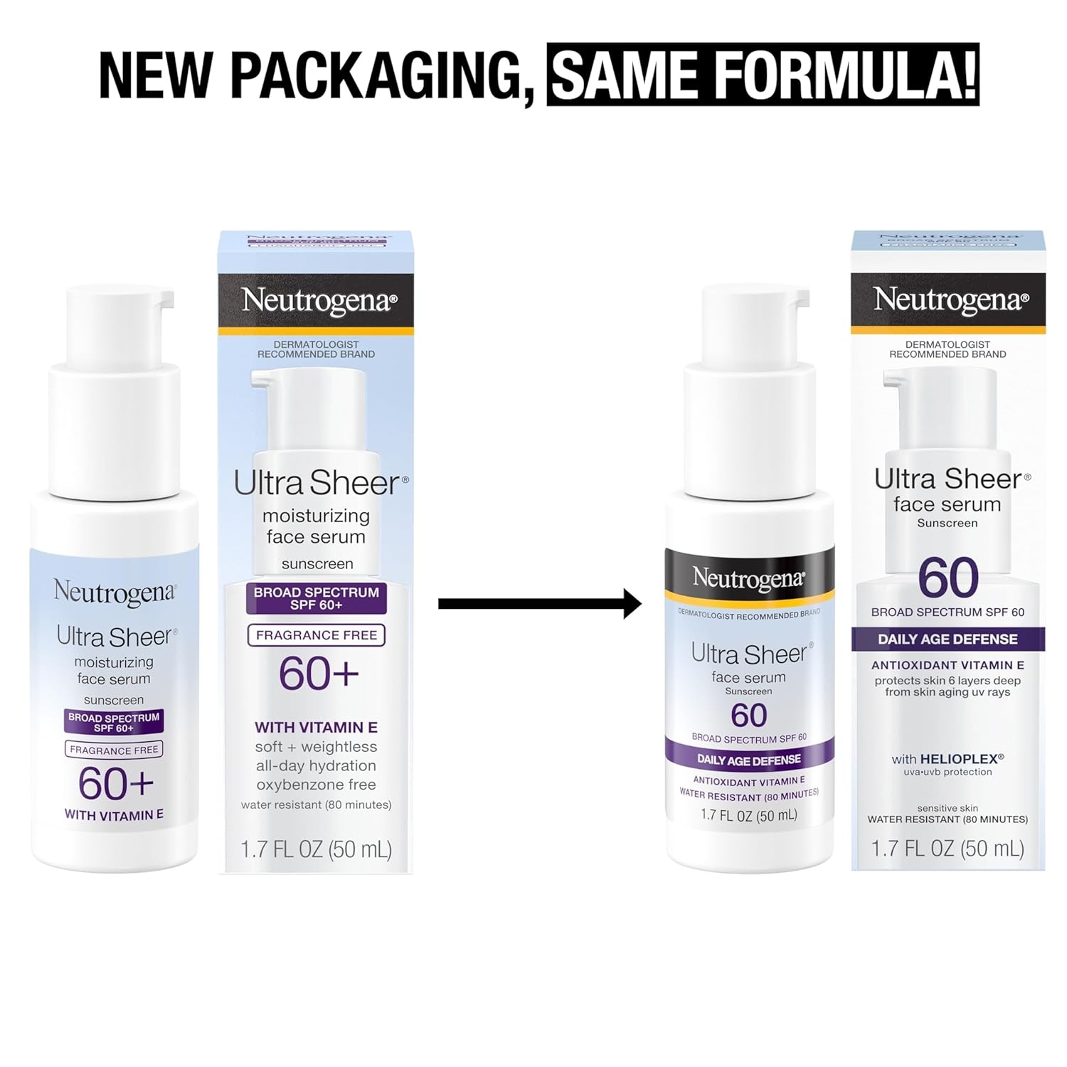 image:imageNeutrogena Ultra Sheer Face Sunscreen with Vitamin E and SPF 60 Sunscreen for Face with Broad Spectrum UvaUvb Protection FragranceFree OxybenzoneFree WaterResistant 80 minutes 503 mL17 Fl Oz Pack of 12