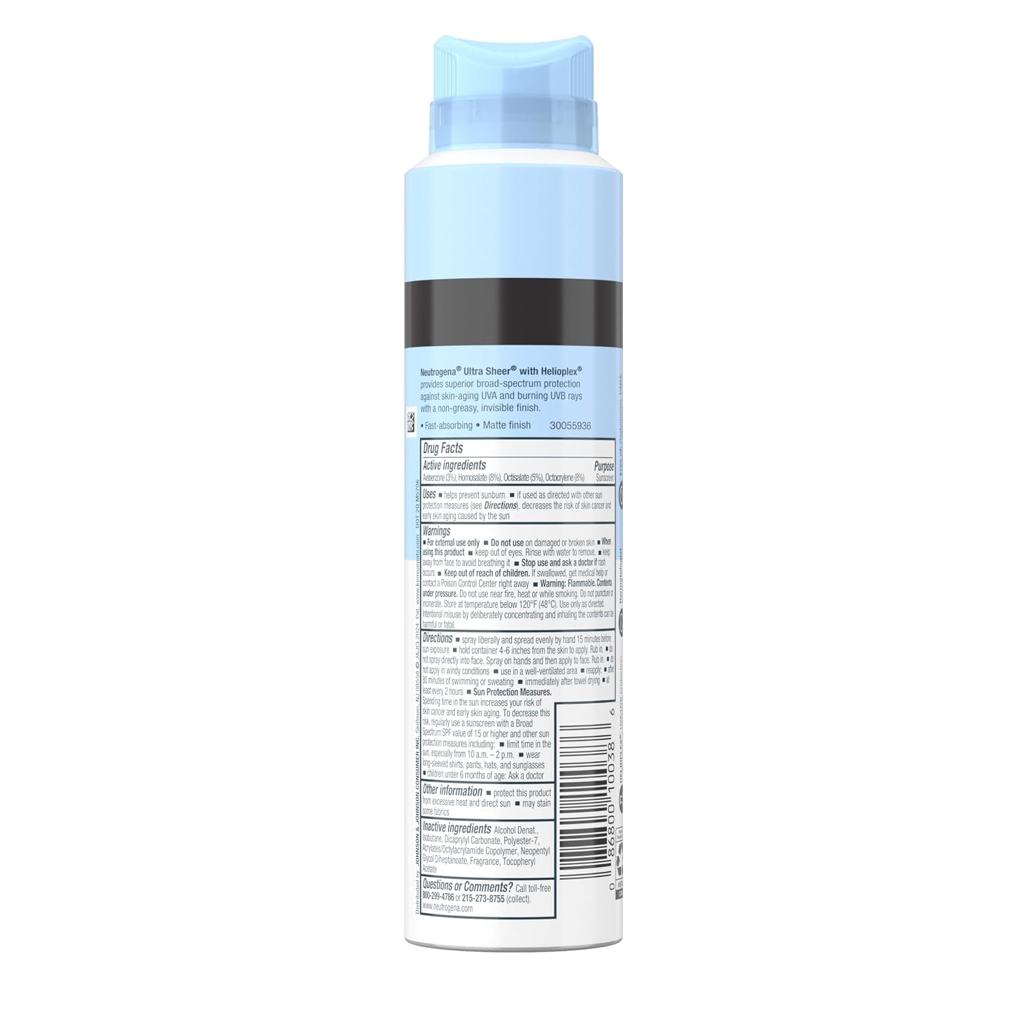image:imageNeutrogena Ultra Sheer Sunscreen Spray SPF 30 Body Mist Lightweight NonGreasy Broad Spectrum UVAUVB Protection OilFree amp NonComedogenic Water Resistant Spray Sunscreen 80 min Pack of 3 5 oz
