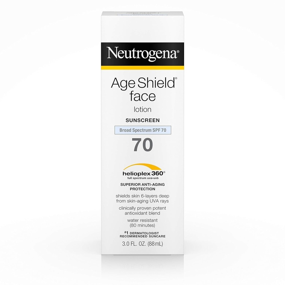 image:imageNeutrogena Age Shield AntiOxidant Face Lotion Sunscreen with Broad Spectrum SPF 70 OilFree amp NonComedogenic Moisturizing Sunscreen to Prevent Signs of Aging 3 fl oz Pack of 2