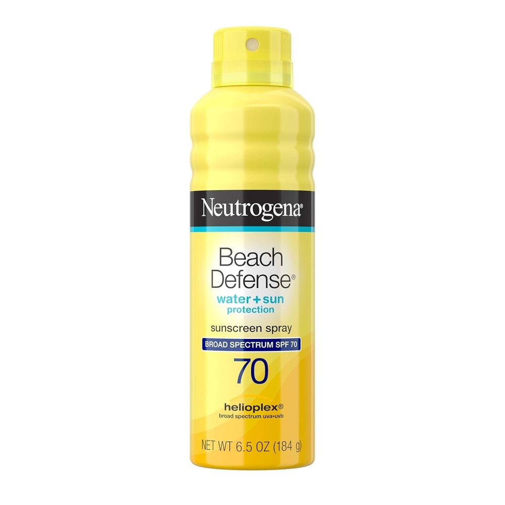 image:imageNeutrogena Beach Defense Sunscreen Spray SPF 70 Broad Spectrum UVA UVB Protection Lightweight Water Resistant up to 80 Minutes OilFree BeachStrength Sun Protection for Whole Family 65 ozSPF 70