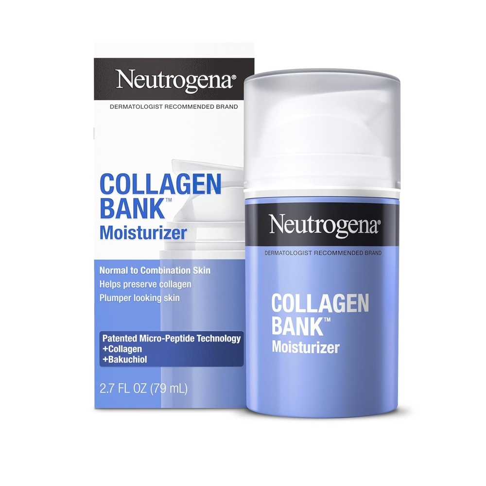 image:imageNeutrogena Collagen Bank Face Moisturizer Daily AntiAging Face amp Neck Firming Collagen Cream Bakuchiol amp MicroPeptides Face Lotion Support Skins Natural Collagen for Visibly Plump Skin 2 floz27 Fl Oz Pack of 1