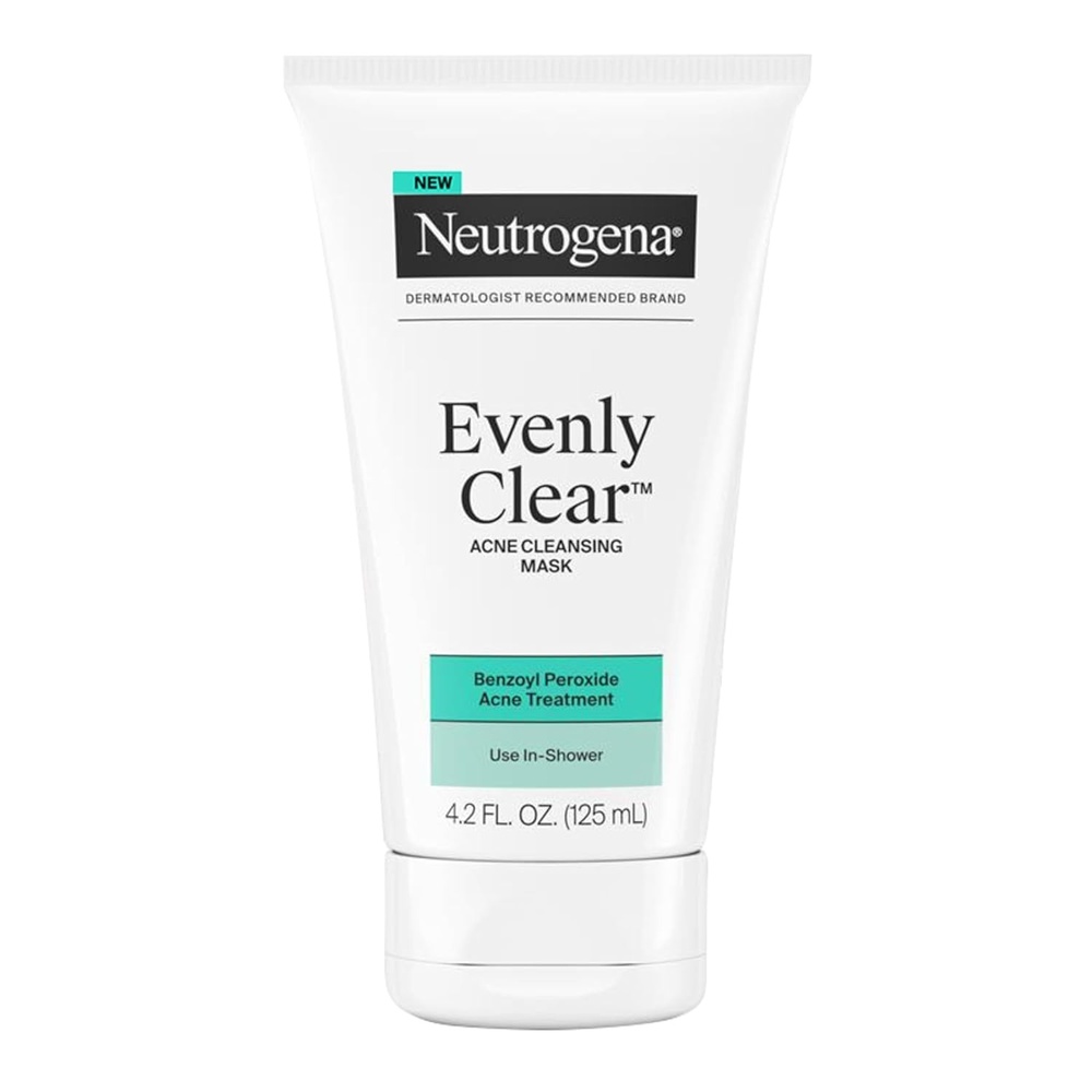 image:imageNeutrogena Evenly Clear Acne Cleansing Face Mask with 35 Benzoyl Peroxide Treats Breakouts amp Bentonite Clay Purifying Clay Mask Absorbs Oil to Visibly Improve the look of Skin 42 fl oz