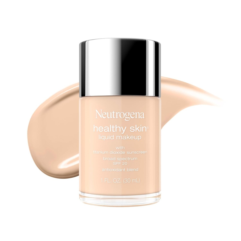 image:imageNeutrogena Healthy Skin Liquid Foundation Makeup with Broad Spectrum SPF 20 Sunscreen Lightweight Medium Coverage Makeup with Sunscreen and ProVitamin B5 Classic Ivory 160C 1 fl ozNeutral Ivory