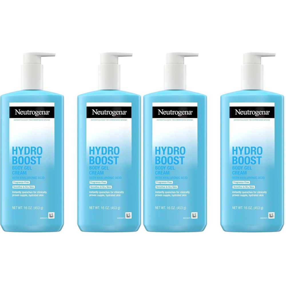 image:imageNeutrogena Hydro Boost Body Gel Cream Hydrating Body Lotion with Hyaluronic Acid for Sensitive Skin FragranceFree Hyaluronic Acid Moisturizer 16 oz 2 Pack16 Ounce Pack of 4