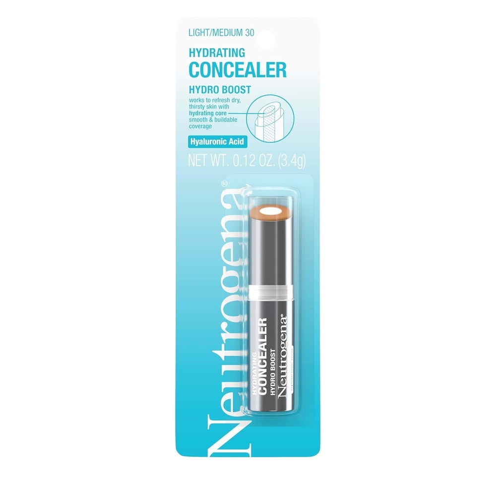 image:imageNeutrogena Hydro Boost Hydrating Concealer Stick Makeup with Hyaluronic Acid for Dry Skin Lightweight OilFree CoverUp with Buildable Coverage 30 LightMedium 012 Oz30 LightMedium