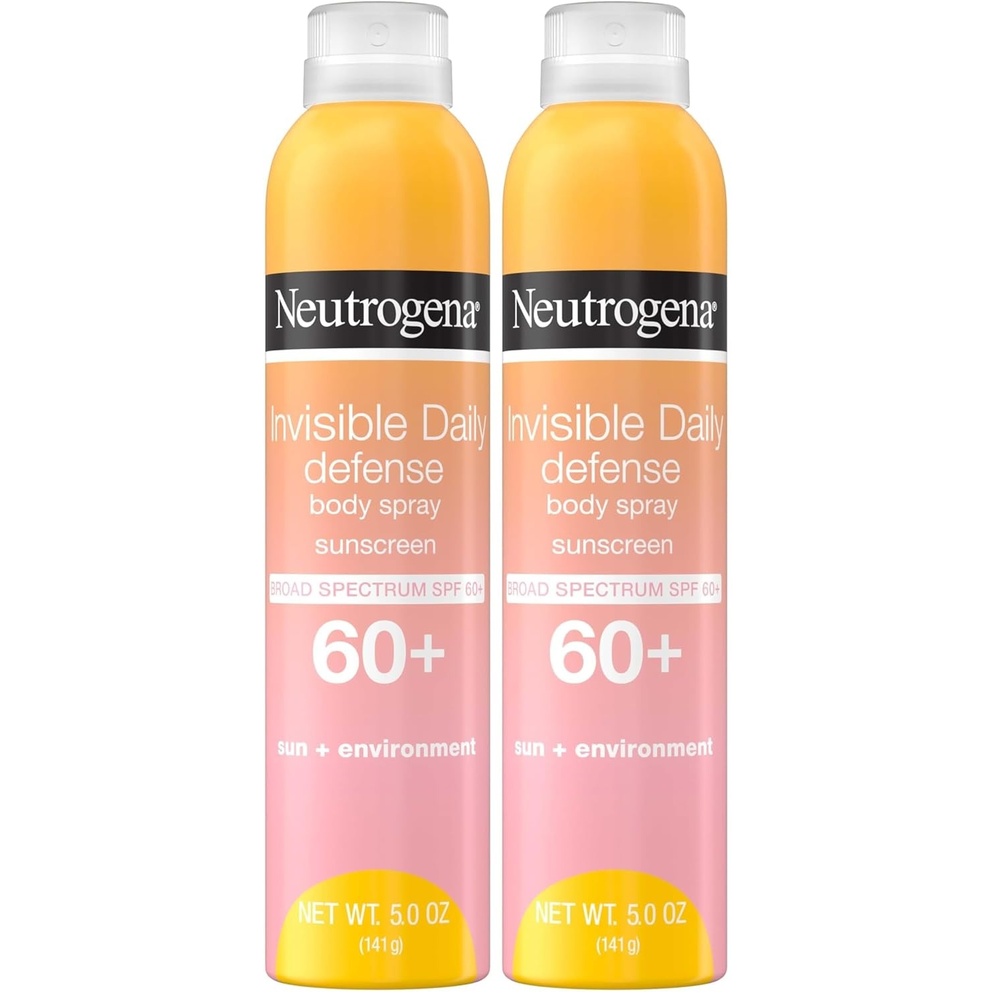 image:imageNeutrogena Invisible Daily Defense Body Sunscreen Spray Broad Spectrum SPF 60 OxybenzoneFree amp WaterResistant Sun amp Environmental Aggressor Protection Antioxidant Complex 50 oz5 Fl Oz Pack of 2