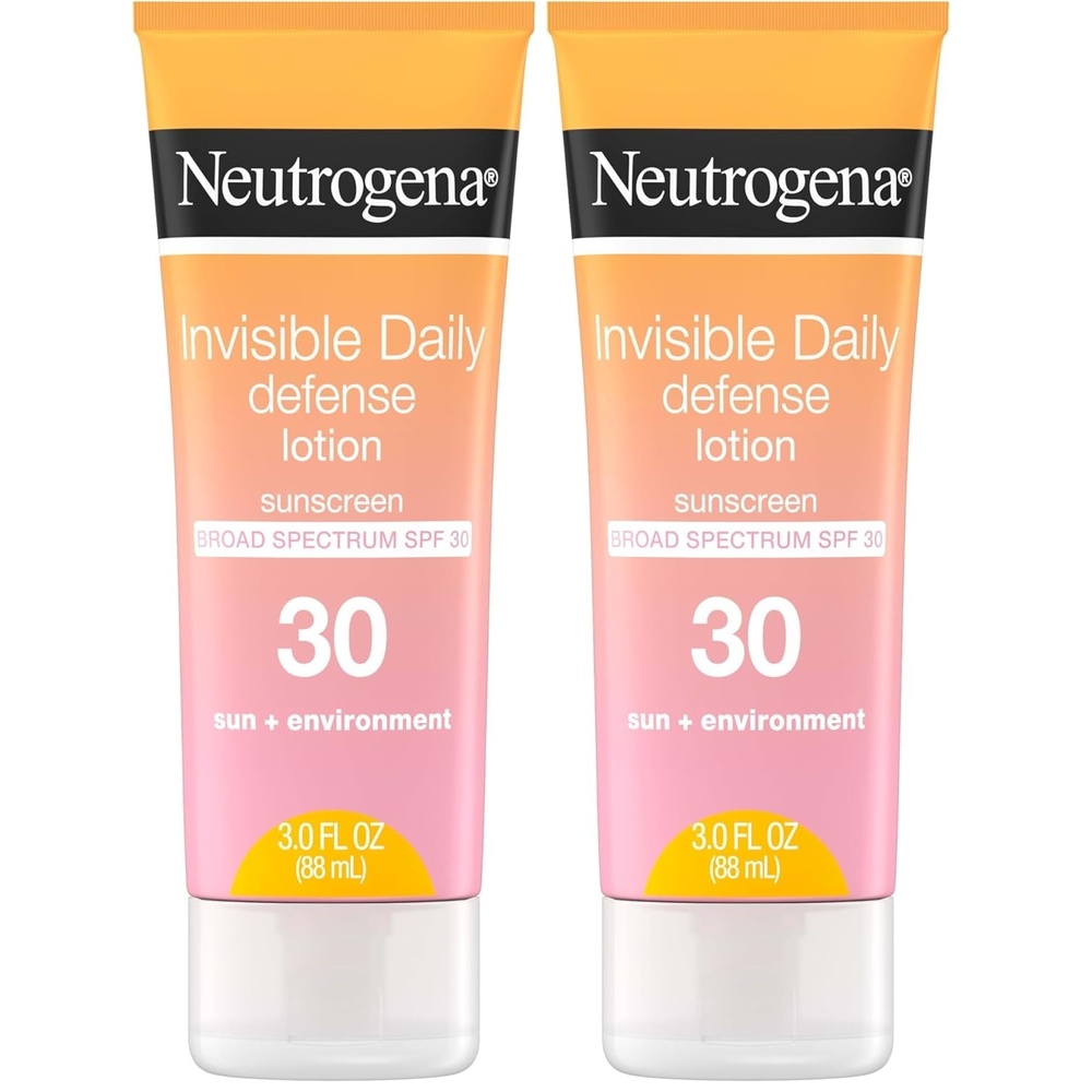 image:imageNeutrogena Invisible Daily Defense Sunscreen Lotion Broad Spectrum SPF 30 OxybenzoneFree amp WaterResistant Sun amp Environmental Aggressor Protection Antioxidant Complex 30 fl oz3 Fl Oz Pack of 2
