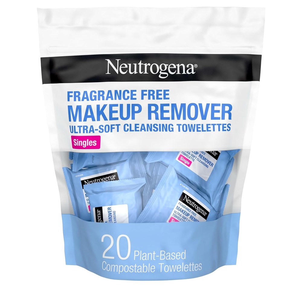 image:imageNeutrogena Makeup Remover Towelettes for Face with Micellar Water Daily AlcoholFree Gently Removes Oil Dirt and Waterproof Makeup in a Simple Fully PlantBased Cloth 25 ct20 Count Pack of 6