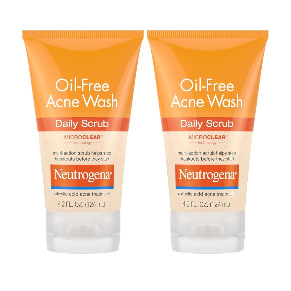 image:imageNeutrogena OilFree Acne Face Scrub 2 Salicylic Acid Acne Treatment Daily Face Wash to help Prevent Breakouts Exfoliating Facial Cleanser for AcneProne Skin Twin Pack 42 fl oz 2 PackUnscented