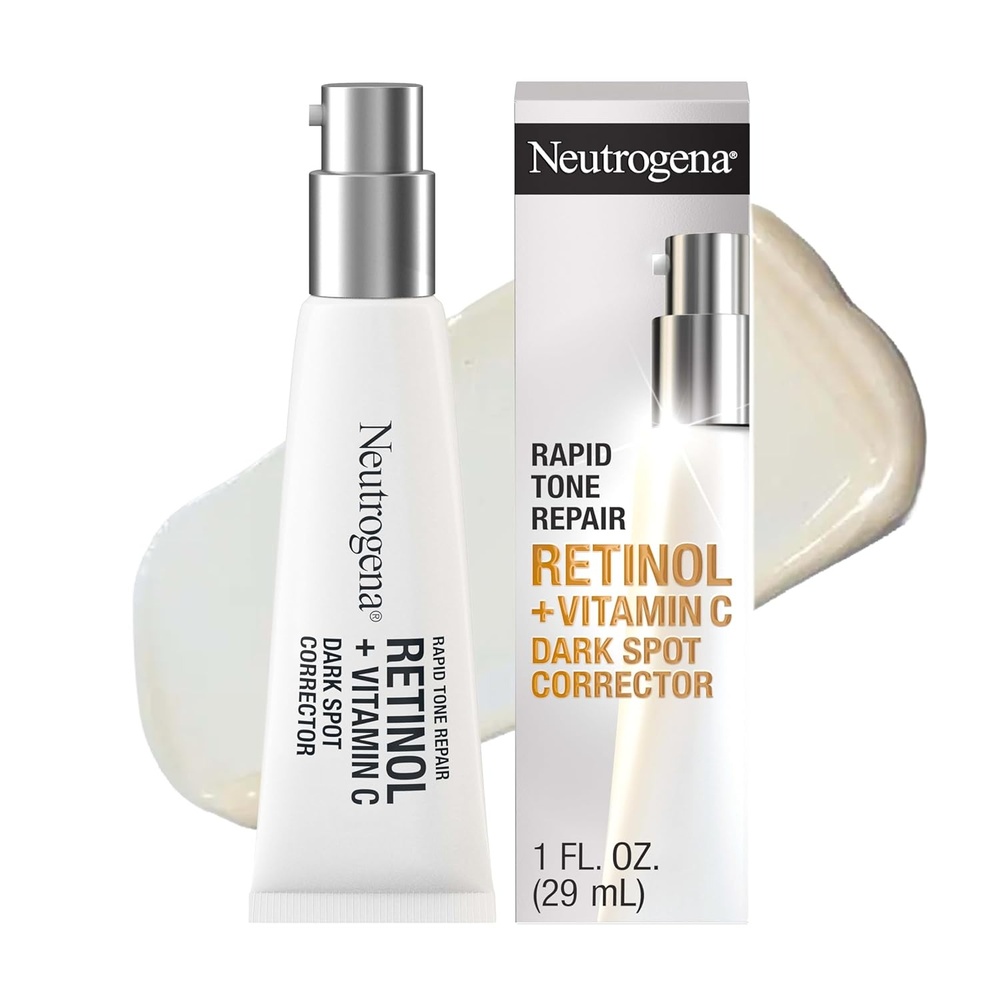 image:imageNeutrogena Rapid Tone Repair Retinol Vitamin C Dark Spot Corrector for Face Daily AntiAging Serum Brightens and Evens Tone Mineral Oil and Dye Free 1 fl oz