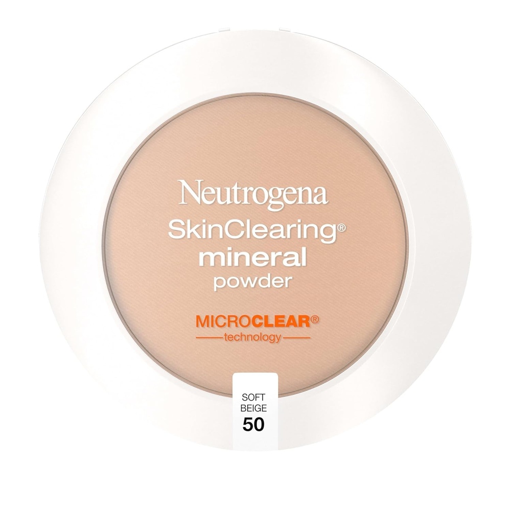 image:imageNeutrogena SkinClearing Pressed Mineral Powder Compact for Acne Prone Skin Oil Absorbing Acne Makeup with Salicylic Acid helps to Cover Treat amp Prevent Breakouts Soft Beige 50 38 oz050 Soft Beige