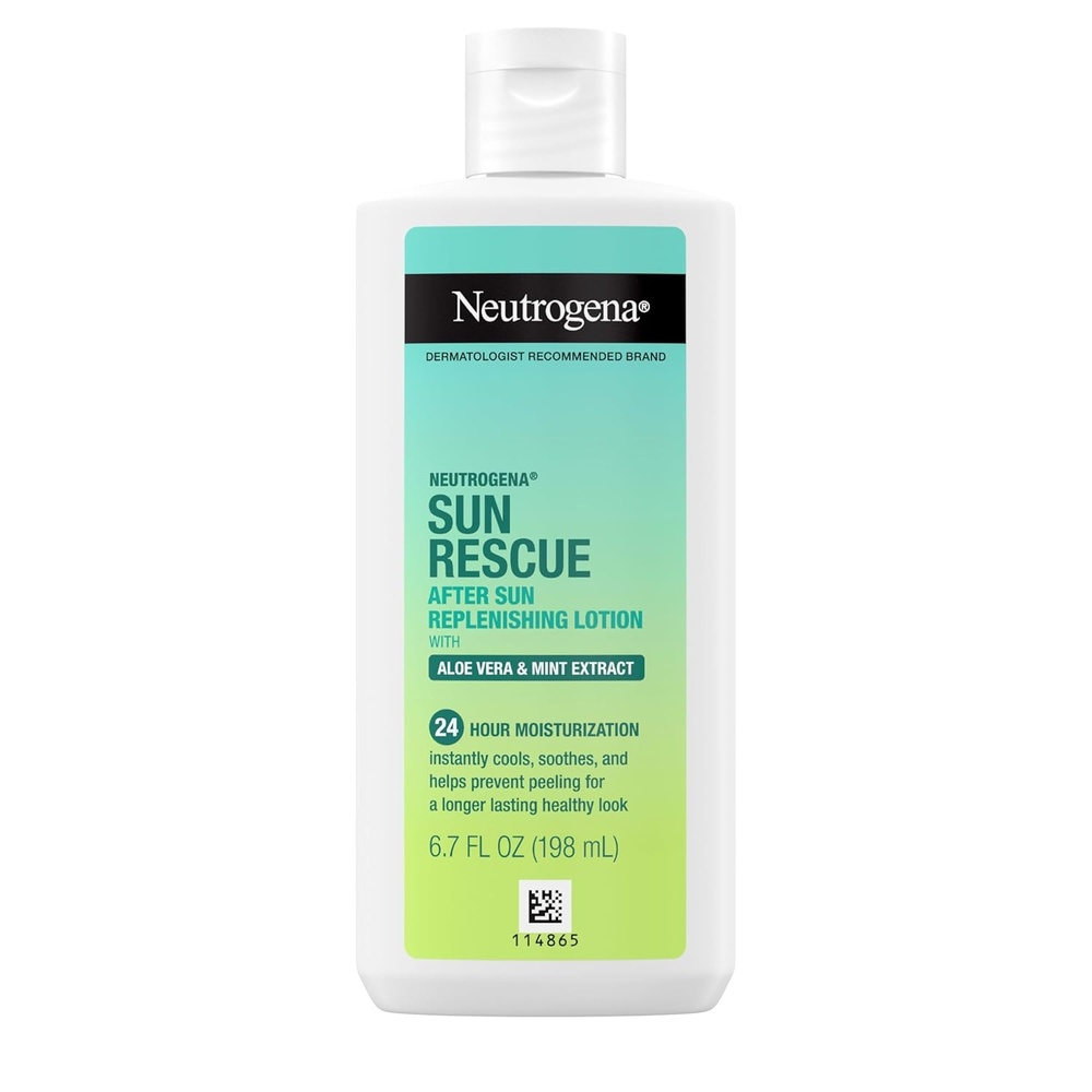image:imageNeutrogena Sun Rescue After Sun Replenishing Lotion with Aloe Vera Mint Extract amp Vitamin E 24Hour Moisture for Healthy Glow for Sensitive Skin Vegan NonComedogenic Lotion 67 ozReplenishing Lotion