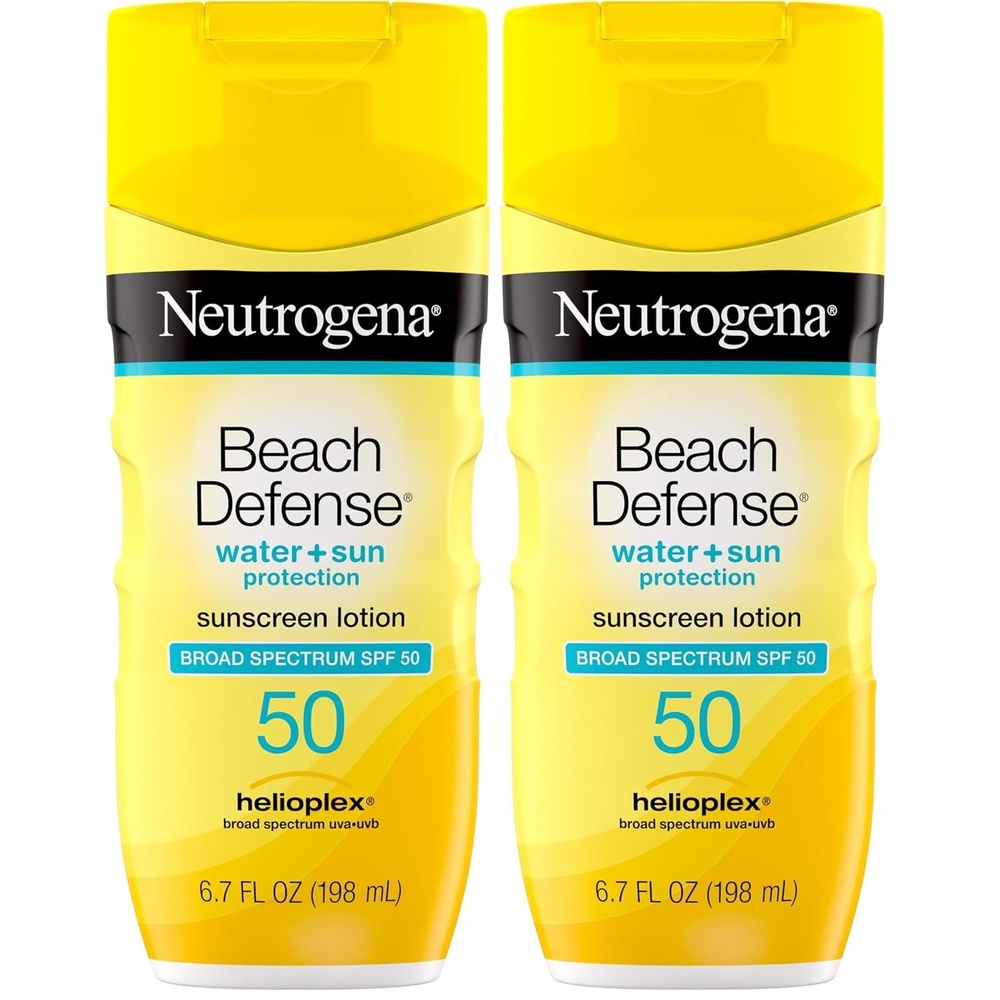 image:imageNeutrogena Sunscreen Lotion Beach Defense SPF 50 Face and Body Sunscreen Hawaii Reef Act 104 Compliant Octinoxate amp Oxybenzone Free Oil Free Fast Absorbing Sun Care 67 fl oz67 Fl Oz Pack of 2