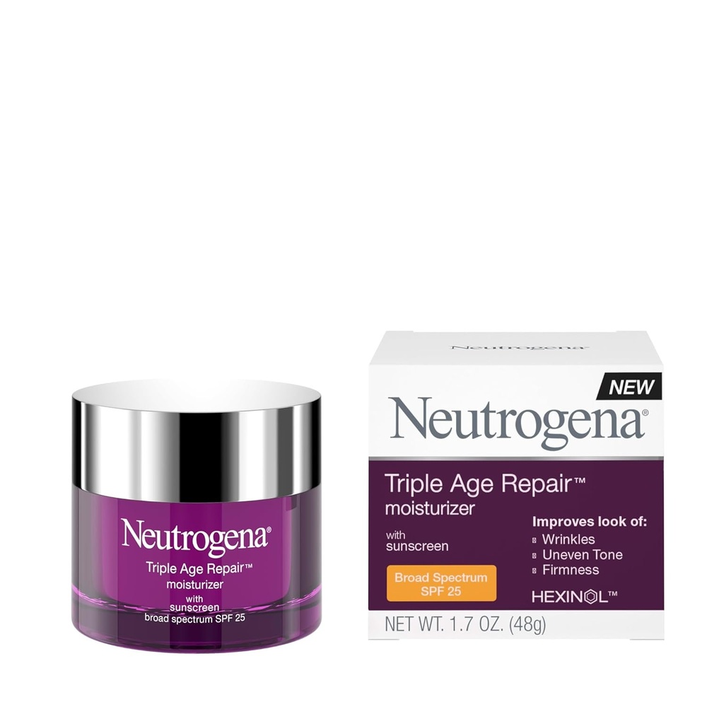 image:imageNeutrogena Triple Age Repair Face Moisturizer SPF 25 AntiAging Cream with Hexinol Technology Vitamin C Glycerin and Shea Butter to Help Reduce Wrinkles 17 fl oz17 Ounce Pack of 12