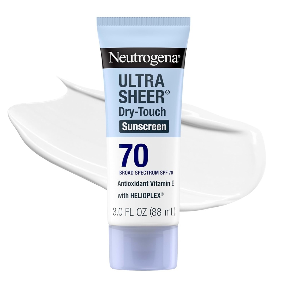 image:imageNeutrogena Ultra Sheer Dry Touch Sunscreen Lotion SPF 70 Broad Spectrum UVA UVB Protection Lightweight Water Resistant up to 80 Minutes Oil PABA Oxybenzone Free 3 fl oz3 Fl Oz Pack of 1
