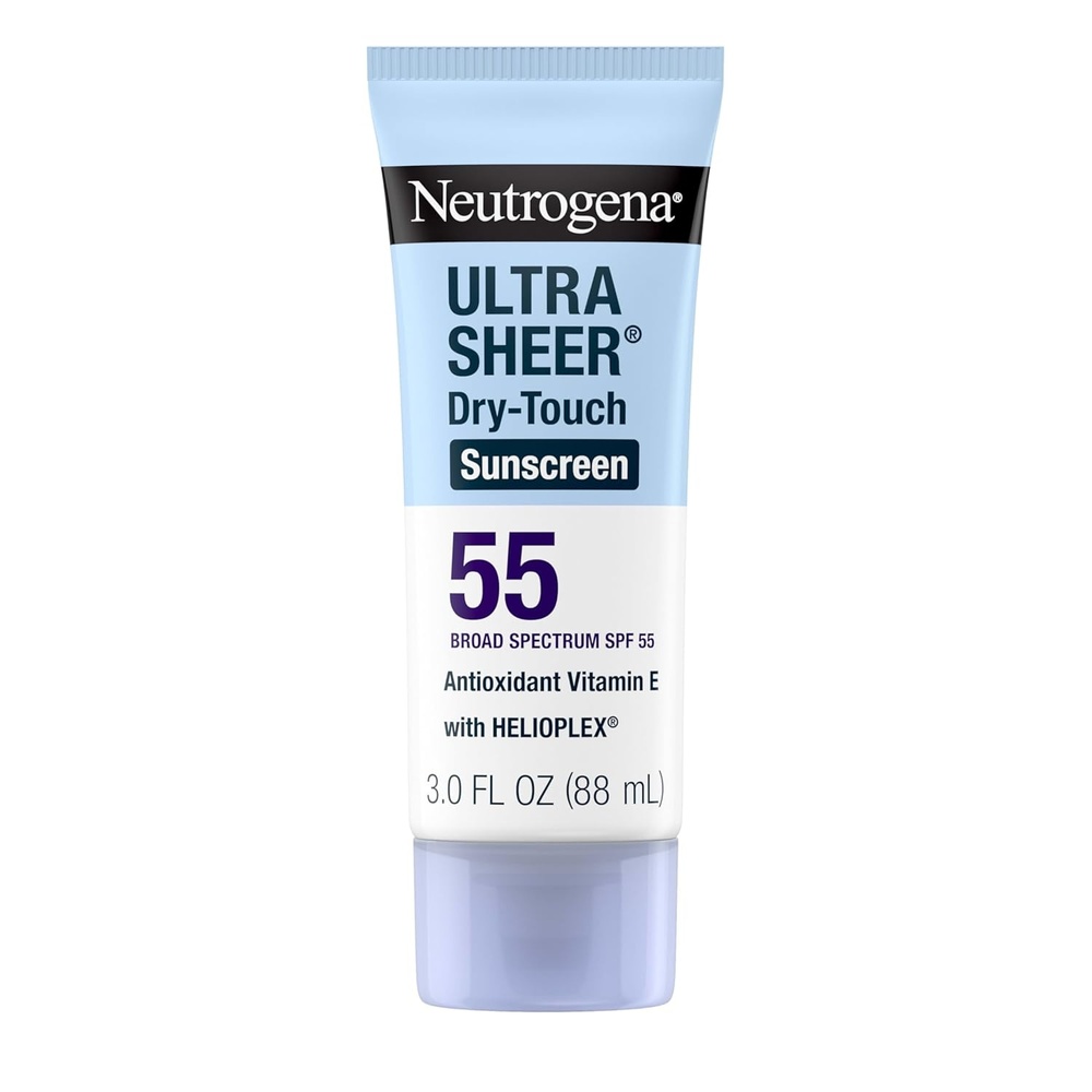 image:imageNeutrogena Ultra Sheer DryTouch Sunscreen SPF 55 for Face amp Body Lightweight Non Greasy Broad Spectrum UVAUVB Protection No White Cast Water Resistant 80 Min Travel Sunscreen Lotion 3 fl oz3 Fl Oz Pack of 12
