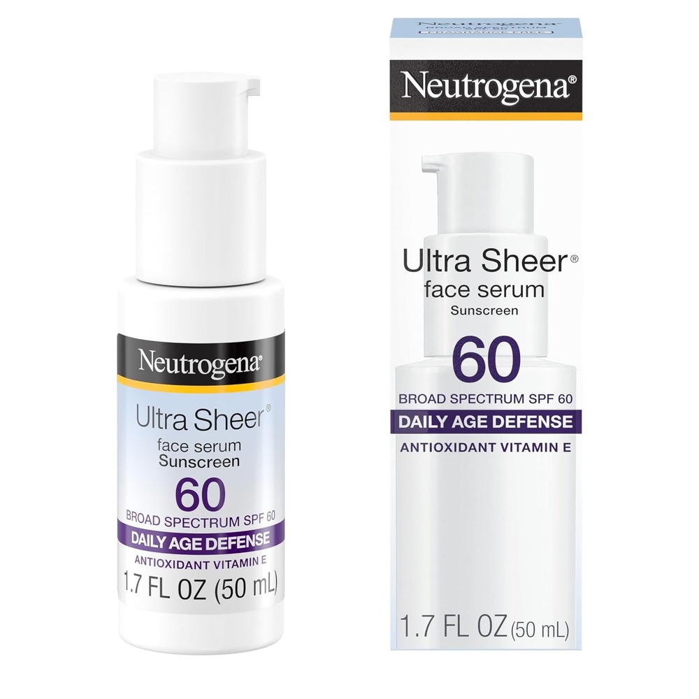 image:imageNeutrogena Ultra Sheer Face Sunscreen with Vitamin E and SPF 60 Sunscreen for Face with Broad Spectrum UvaUvb Protection FragranceFree OxybenzoneFree WaterResistant 80 minutes 503 mL17 Fl Oz Pack of 12