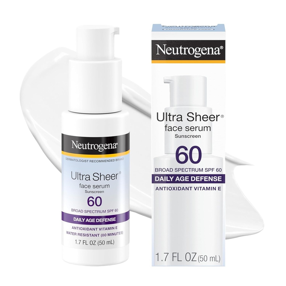 image:imageNeutrogena Ultra Sheer Face Sunscreen with Vitamin E and SPF 60 Sunscreen for Face with Broad Spectrum UvaUvb Protection FragranceFree OxybenzoneFree WaterResistant 80 minutes 503 mL17 Fl Oz Pack of 1