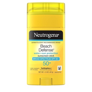 image:imageNeutrogena Beach Defense Sunscreen Stick SPF 50 Broad Spectrum UVA UVB Protection Lightweight Water Resistant up to 80 Minutes OilFree NoMess BeachStrength Sun Protection for Whole Family 15 ozSunscreen Stick