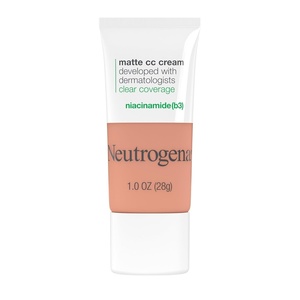 image:imageNeutrogena Clear Coverage Flawless Matte CC Cream FullCoverage Color Correcting Cream Face Makeup with Niacinamide b3 Hypoallergenic Oil Free amp Fragrance Free Sand 1 oz53 Cool Almond