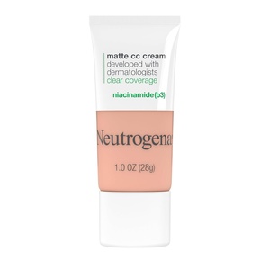 image:imageNeutrogena Clear Coverage Flawless Matte CC Cream FullCoverage Color Correcting Cream Face Makeup with Niacinamide b3 Hypoallergenic Oil Free amp Fragrance Free Sand 1 oz30 Vanilla