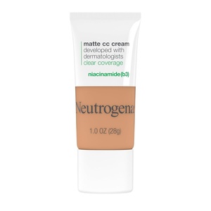 image:imageNeutrogena Clear Coverage Flawless Matte CC Cream FullCoverage Color Correcting Cream Face Makeup with Niacinamide b3 Hypoallergenic Oil Free amp Fragrance Free Sand 1 oz60 Wheat