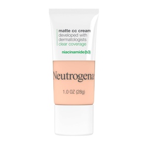 image:imageNeutrogena Clear Coverage Flawless Matte CC Cream FullCoverage Color Correcting Cream Face Makeup with Niacinamide b3 Hypoallergenic Oil Free amp Fragrance Free Sand 1 oz10 Shell
