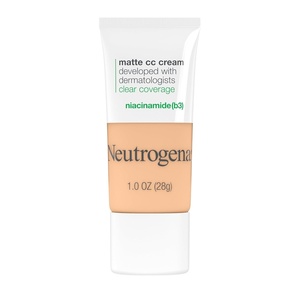 image:imageNeutrogena Clear Coverage Flawless Matte CC Cream FullCoverage Color Correcting Cream Face Makeup with Niacinamide b3 Hypoallergenic Oil Free amp Fragrance Free Sand 1 oz20 Porcelain