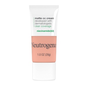 image:imageNeutrogena Clear Coverage Flawless Matte CC Cream FullCoverage Color Correcting Cream Face Makeup with Niacinamide b3 Hypoallergenic Oil Free amp Fragrance Free Sand 1 oz35 Apricot