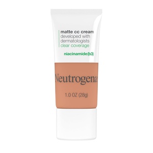 image:imageNeutrogena Clear Coverage Flawless Matte CC Cream FullCoverage Color Correcting Cream Face Makeup with Niacinamide b3 Hypoallergenic Oil Free amp Fragrance Free Sand 1 oz63 Cappuccino