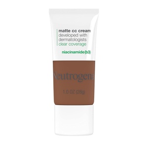 image:imageNeutrogena Clear Coverage Flawless Matte CC Cream FullCoverage Color Correcting Cream Face Makeup with Niacinamide b3 Hypoallergenic Oil Free amp Fragrance Free Sand 1 oz90 Cinnamon