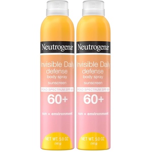 image:imageNeutrogena Invisible Daily Defense Body Sunscreen Spray Broad Spectrum SPF 60 OxybenzoneFree amp WaterResistant Sun amp Environmental Aggressor Protection Antioxidant Complex 50 oz5 Fl Oz Pack of 2