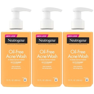 image:imageNeutrogena Oil Free Acne Face Wash for Oily Skin Acne Control Cleanser with Salicylic Acid Noncomedogenic ResidueFree Facial Cleanser in EasyPump Bottles 3 pack of 91 fl oz91 Fl Oz Pack of 3