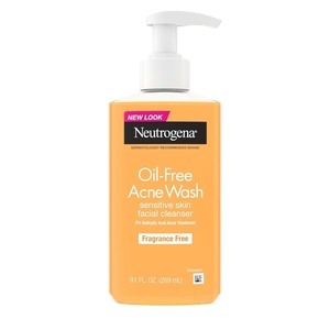 image:imageNeutrogena OilFree Acne Face Wash Fragrance Free Sensitive Skin Facial Cleanser with 2 Salicylic Acid Acne Treatment for Face 91 Fl Oz91 Fl Oz Pack of 1