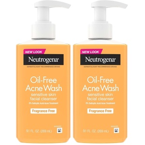 image:imageNeutrogena OilFree Acne Face Wash Fragrance Free Sensitive Skin Facial Cleanser with 2 Salicylic Acid Acne Treatment for Face 91 Fl Oz91 Fl Oz Pack of 2