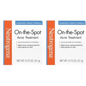 image:imageNeutrogena OnTheSpot Acne Spot Treatment Cream with 25 Benzoyl Peroxide Gentle Face Blemish Medicine for AcneProne Skin Vanishing Formula Clinically Proven Day1 Results 075Ounce Tube075 Ounce Pack of 2