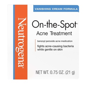 image:imageNeutrogena OnTheSpot Acne Spot Treatment Cream with 25 Benzoyl Peroxide Gentle Face Blemish Medicine for AcneProne Skin Vanishing Formula Clinically Proven Day1 Results 075Ounce Tube075 Ounce Pack of 1
