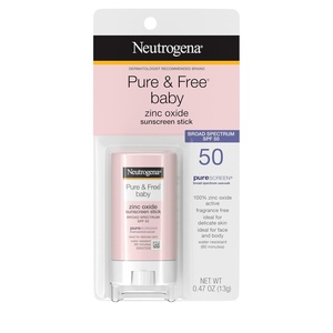 image:imageNeutrogena Pure amp Free Baby Mineral Sunscreen Stick with Broad Spectrum SPF 50 amp Zinc Oxide WaterResistant Hypoallergenic Paraben Dye amp PABAFree Baby Face amp Body Sunscreen 047 oz047 Ounce Pack of 1