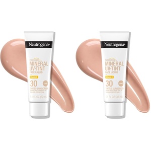 image:imageNeutrogena Purescreen Tinted Sunscreen for Face SPF 30 Broad Spectrum Mineral Sunscreen with Zinc Oxide amp Vitamin E Water Resistant Fragrance Free Light 11 fl oz11 Fl Oz Pack of 2