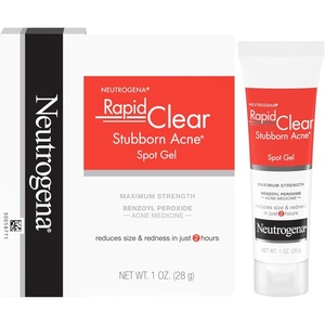 image:imageNeutrogena Rapid Clear Stubborn Acne Spot Treatment Gel Maximum Strength 10 Benzoyl Peroxide Treatment Medication for Acne Prone Skin Pimple Cream Reduces Size amp Redness 1 oz