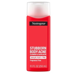 image:imageNeutrogena Salicylic Acid amp PHA Stubborn Acne Body Wash Exfoliating Cleanser Acne Treatment for Chest amp Shoulder Gently Clears Exfoliates amp Helps Prevent Breakouts Fragrance Free 85 Fl Oz85 Fl Oz Pack of 1