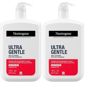 image:imageNeutrogena Ultra Gentle Daily Facial Cleanser with ProVitamin B5 for AcneProne amp Sensitive Skin Fragrance Dye Soap and ParabenFree Hypoallergenic Face Wash 16 fl oz16 Fl Oz Pack of 2