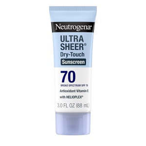 image:imageNeutrogena Ultra Sheer Dry Touch Sunscreen Lotion SPF 70 Broad Spectrum UVA UVB Protection Lightweight Water Resistant up to 80 Minutes Oil PABA Oxybenzone Free 3 fl oz3 Fl Oz Pack of 12