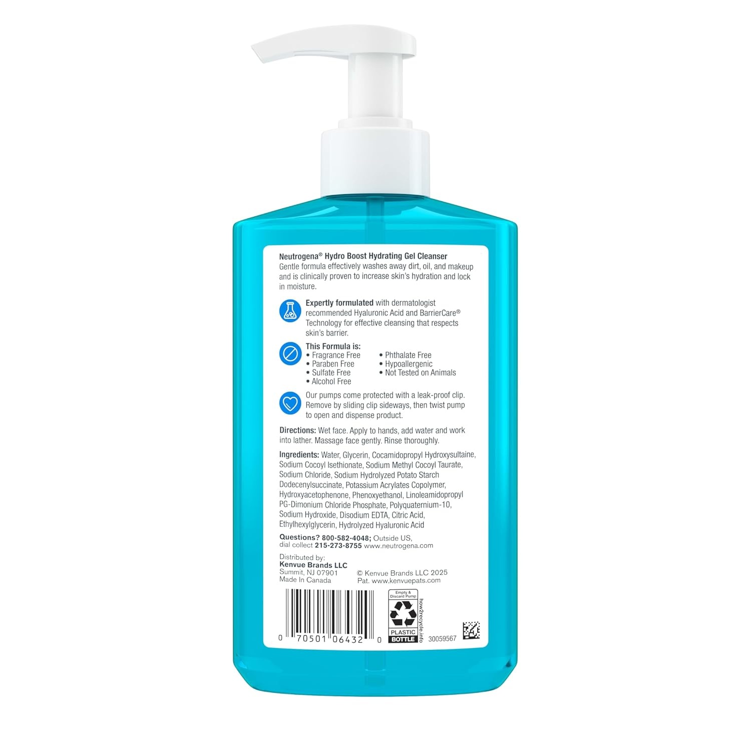 image:imageNeutrogena Hydro Boost Face Wash Fragrance Free Hydrating Facial Cleanser with Hyaluronic Acid Daily Foaming Face Wash amp Makeup Remover Hypoallergenic Gel Cleanser 16 fl oz16 Fl Oz Pack of 2