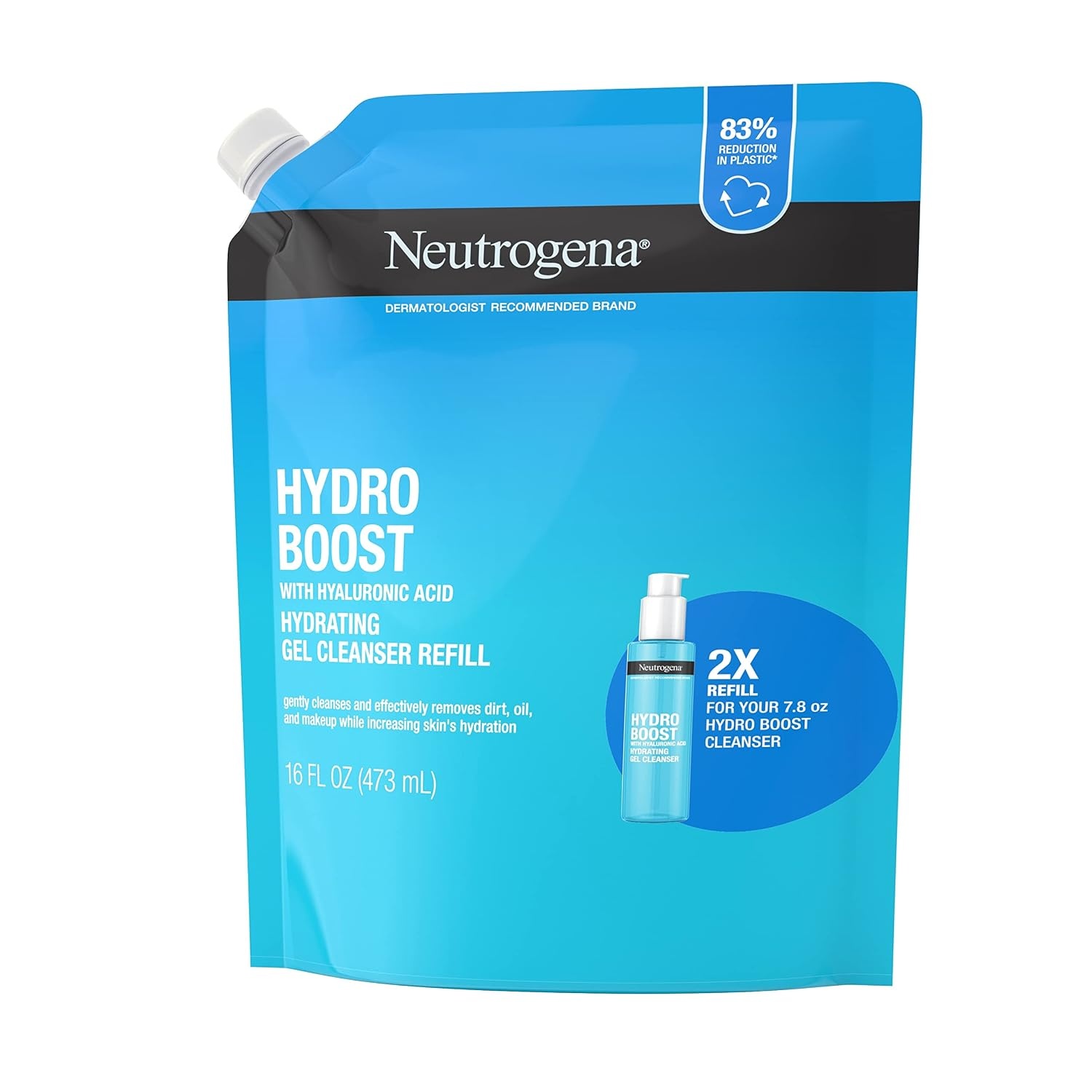 image:imageNeutrogena Hydro Boost Lightweight Hydrating Facial Cleansing Gel Gentle Face Wash amp Makeup Remover with Hyaluronic Acid Hypoallergenic amp Non Comedogenic Refill Pouch 16 fl oz16 Fl Oz Pack of 2