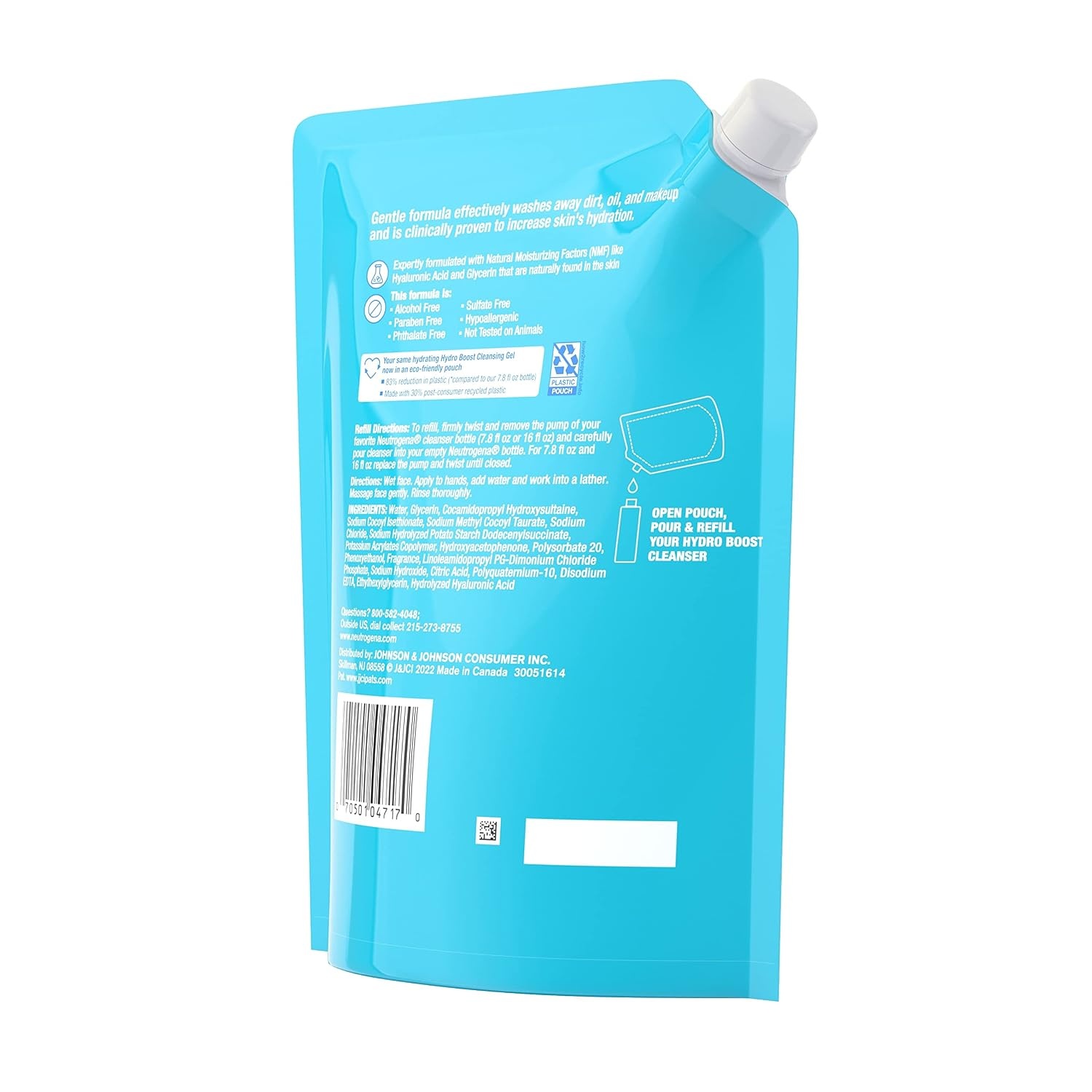 image:imageNeutrogena Hydro Boost Lightweight Hydrating Facial Cleansing Gel Gentle Face Wash amp Makeup Remover with Hyaluronic Acid Hypoallergenic amp Non Comedogenic Refill Pouch 16 fl oz16 Fl Oz Pack of 1