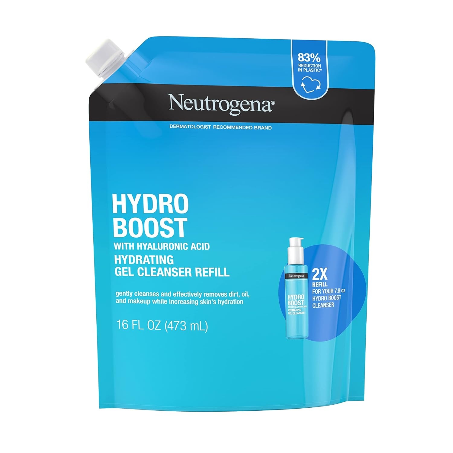 image:imageNeutrogena Hydro Boost Lightweight Hydrating Facial Cleansing Gel Gentle Face Wash amp Makeup Remover with Hyaluronic Acid Hypoallergenic amp Non Comedogenic Refill Pouch 16 fl oz16 Fl Oz Pack of 1