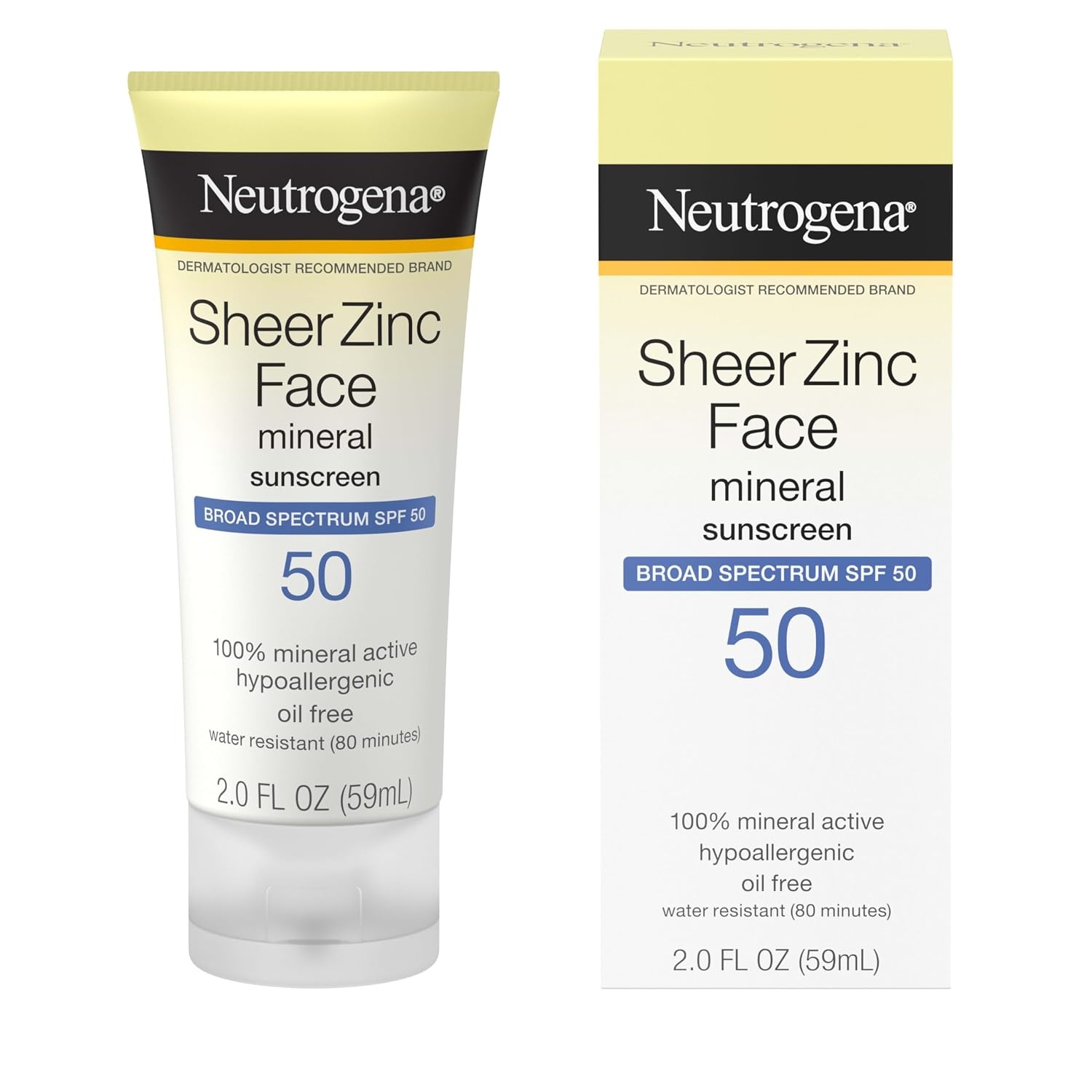 image:imageNeutrogena Mineral Sunscreen Sheer Zinc Oxide DryTouch Lotion Broad Spectrum Sunblock SPF 50 Water Resistant Sunscreen For Sensitive Skin 3 fl oz 3 Pack2 Fl Oz Pack of 1
