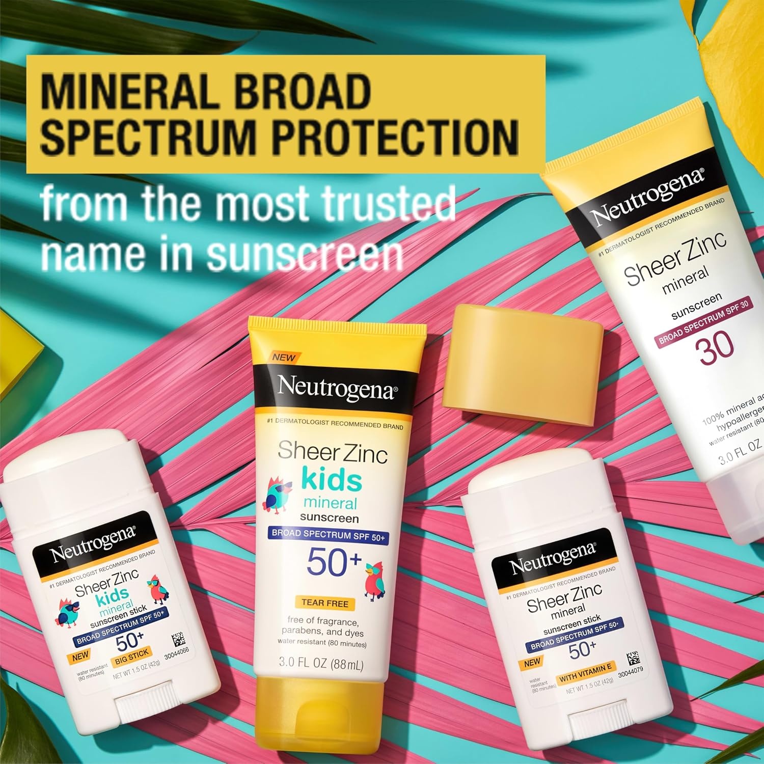 image:imageNeutrogena Mineral Sunscreen Sheer Zinc Oxide DryTouch Lotion Broad Spectrum Sunblock SPF 50 Water Resistant Sunscreen For Sensitive Skin 3 fl oz 3 Pack2 Fl Oz Pack of 1